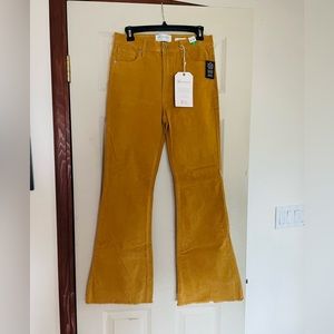RE Generation flare flower corduroy pants size 9/29 new with tags Marigold CUTE